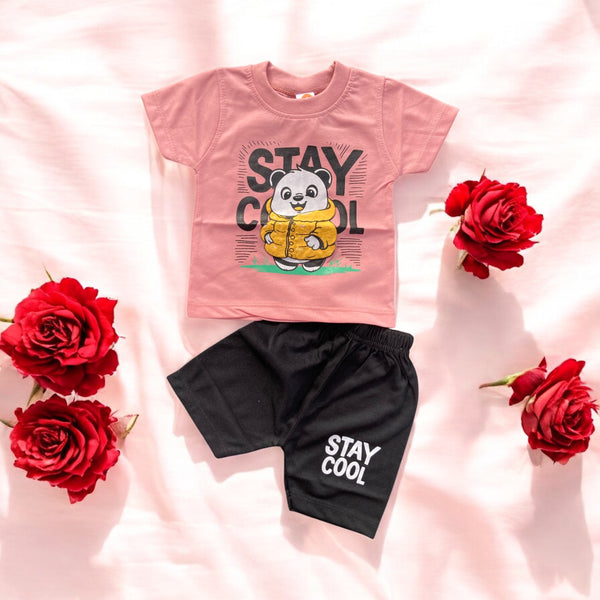 Soft cotton baby t-shirt and Short set, designed for comfort and snug fit for newborns.