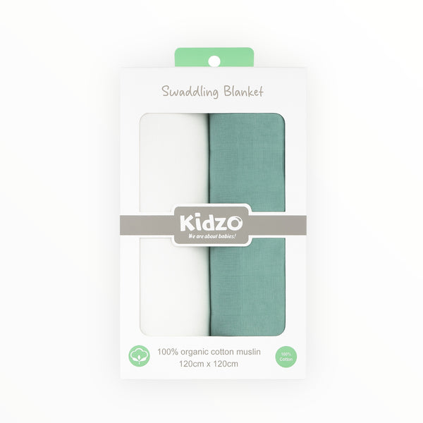 Pack of 2 Organic Muslin Wrapping Sheets 120x120 cm – Soft Cotton Swaddles for Babies 0-6 Months in Pakistan