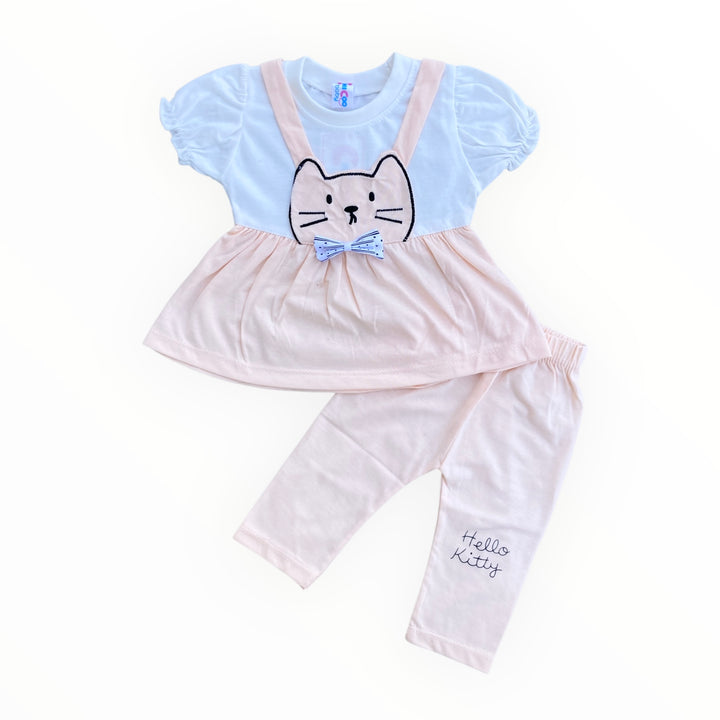 Adorable baby frock and pajama set made from soft, breathable cotton.