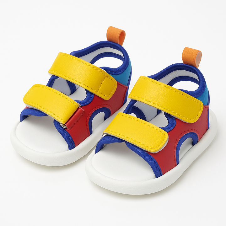 Color Pop Baby Sandals – Multicolor Soft Sole Infant Shoes 0–12 Months in Pakistan
