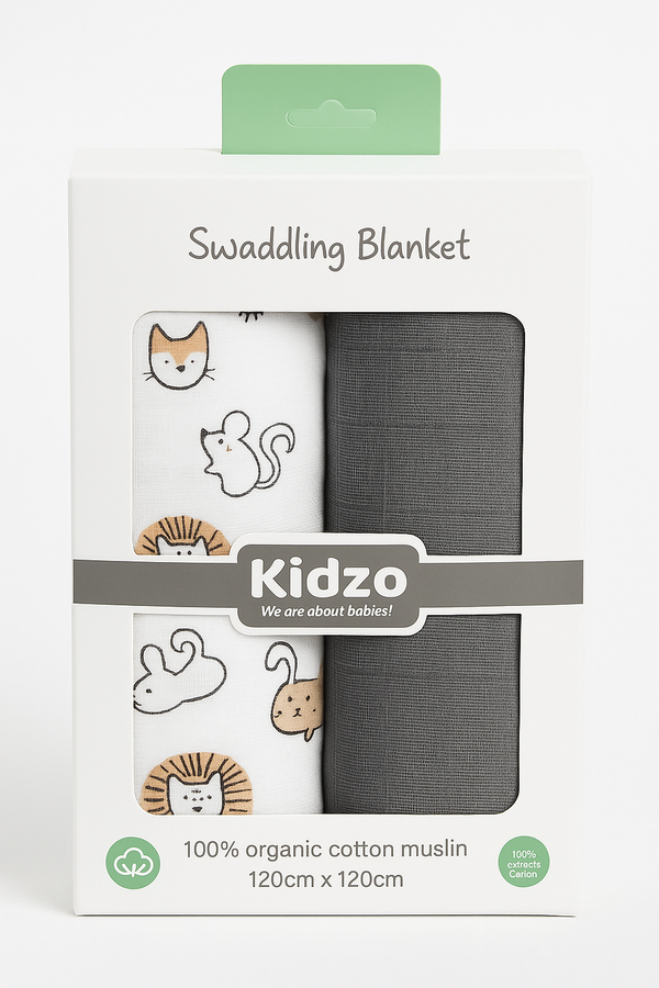Organic Muslin Baby Swaddle Sheets Pack of 2 – Soft Cotton