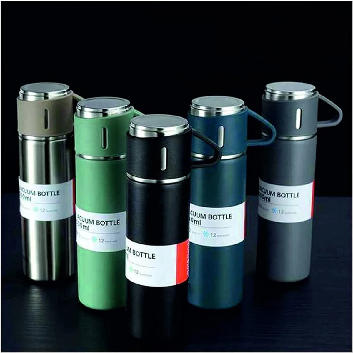 500ml 3-in-1 Stainless Steel Vacuum Thermos with 3 Cups