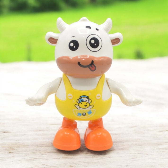Interactive dancing cow toy with colorful lights and fun music. Moves, spins, and plays cheerful tunes to entertain and engage kids.