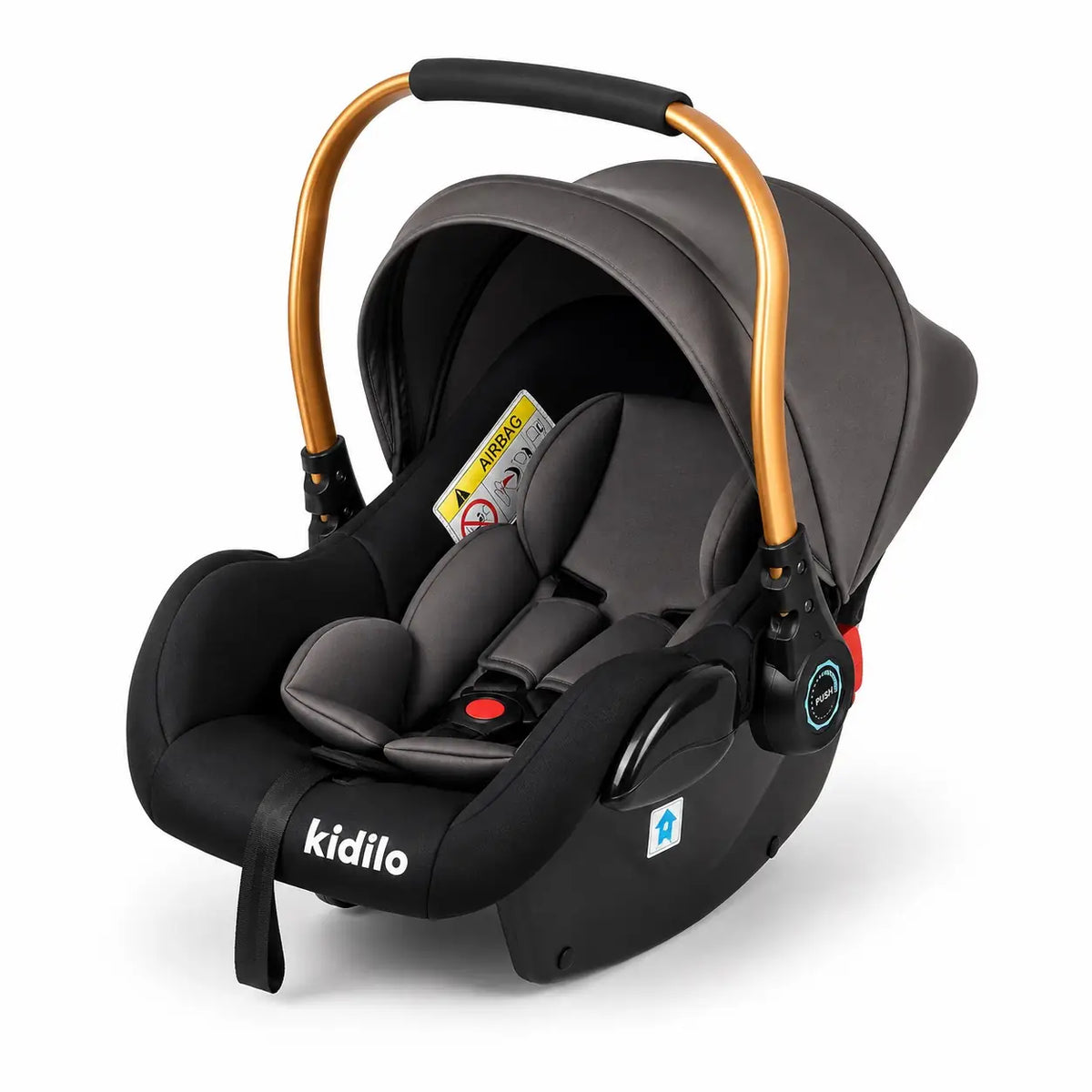 Kidilo G308 Baby Carry Cot with Safety Harness in Gray