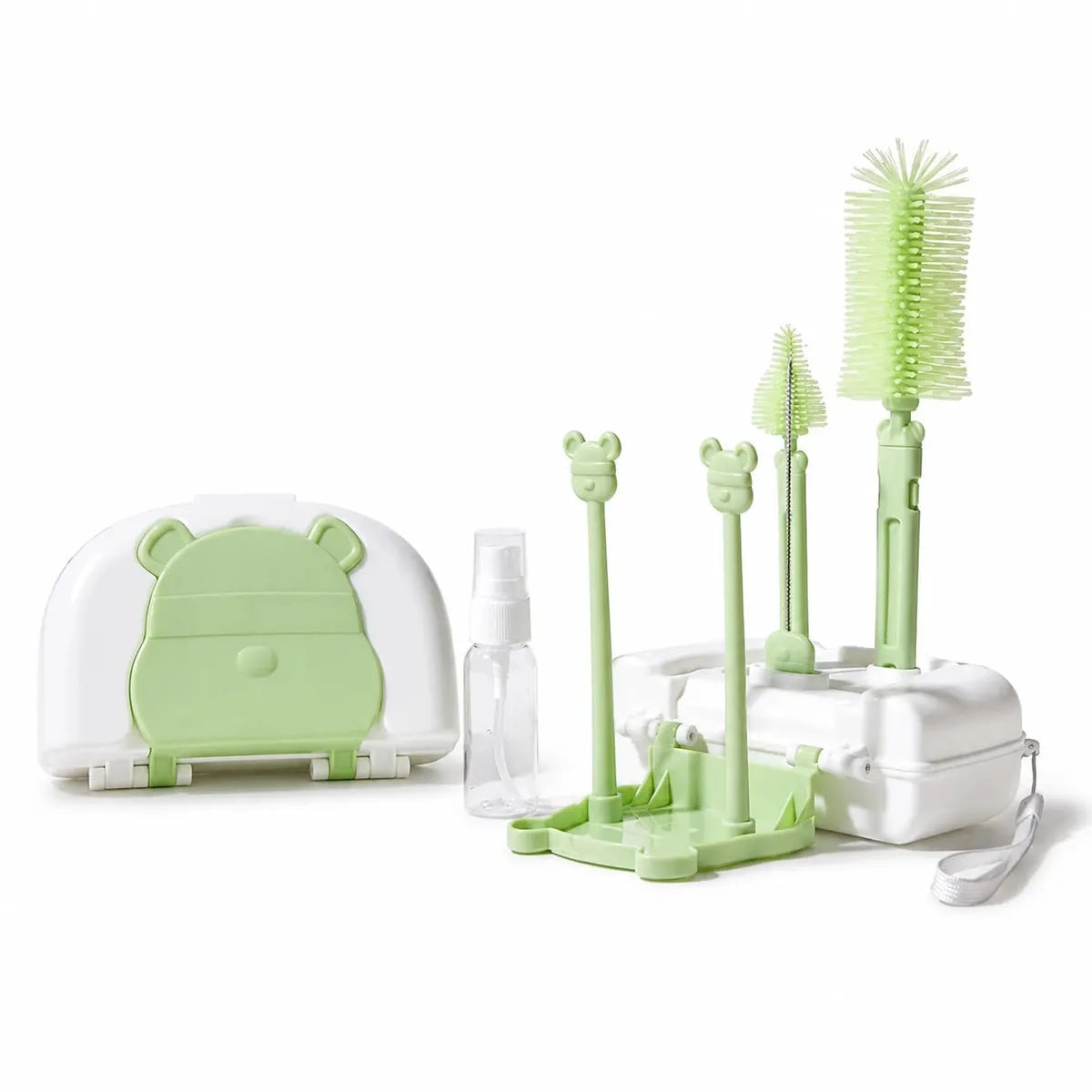 Baby Bottle Cleaning Brush Set Green with Storage Case in Pakistan