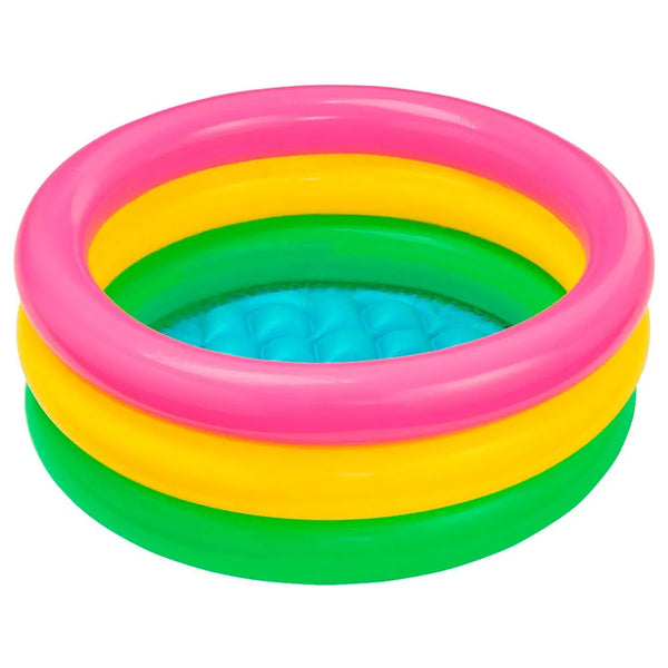The Intex Wet Set Kids Pool (24" x 8.5") is a durable inflatable pool, perfect for toddlers and young kids to enjoy safe and fun water play.