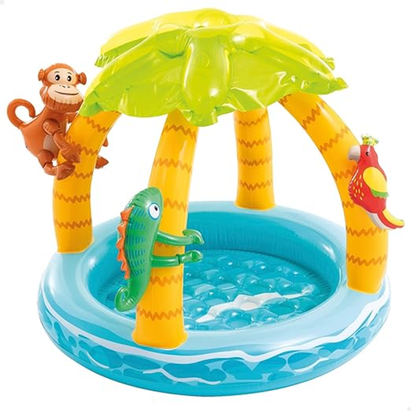 Intex Tropical Island Baby Pool – A colorful, inflatable pool designed for toddlers, perfect for safe and fun water play in the backyard or outdoors.
