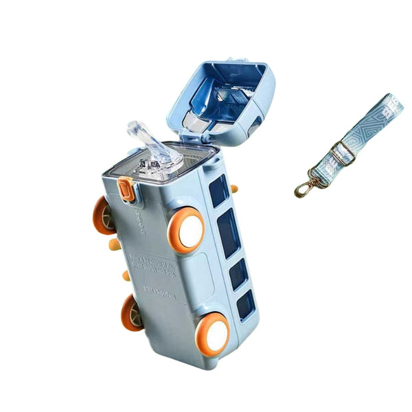 Fun and durable 500ml kids' sipper bottle in a bus shape, designed for easy drinking. Perfect for school, travel, and everyday hydration.