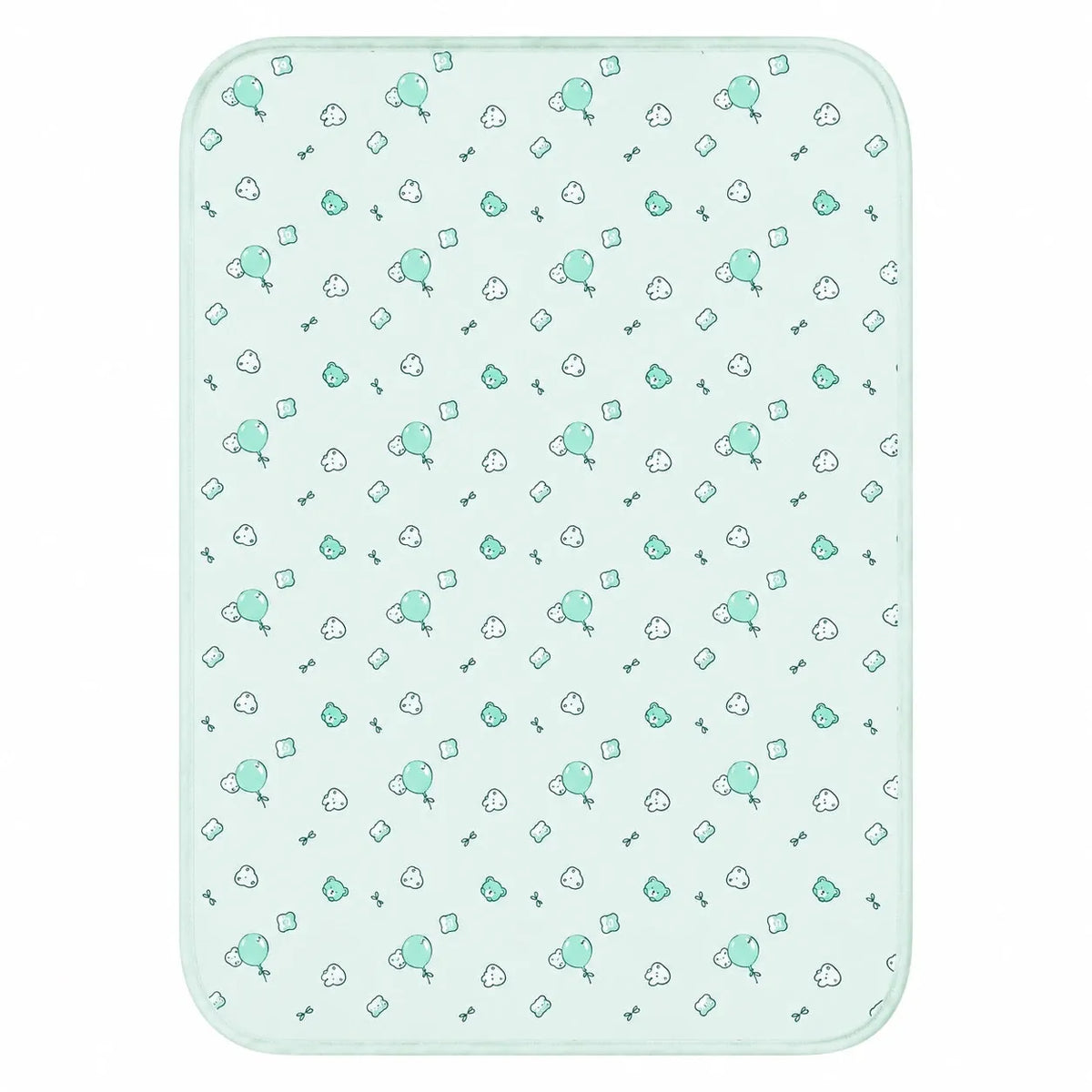 Mint green baby waterproof changing mat with animal print in Pakistan