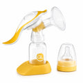 Manual breast pump yellow with feeding bottle in Pakistan