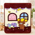 Brown Baby Blanket with Cute Bear Cartoon Print in Pakistan