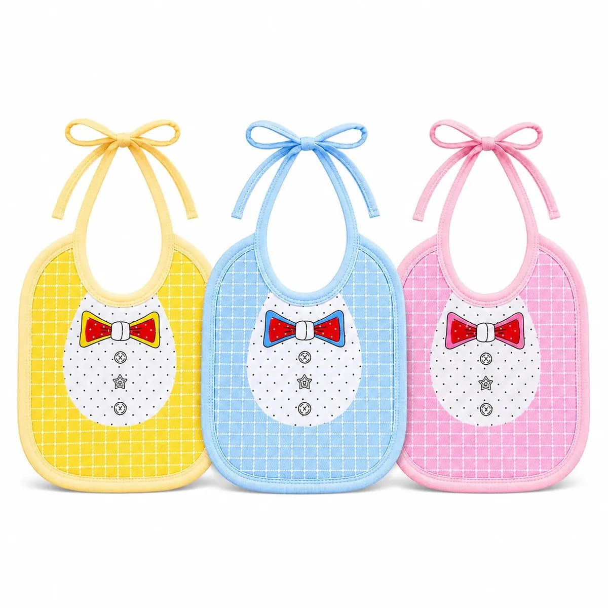 Pack of 3 Baby Bibs with Bow Tie Design in Pakistan
