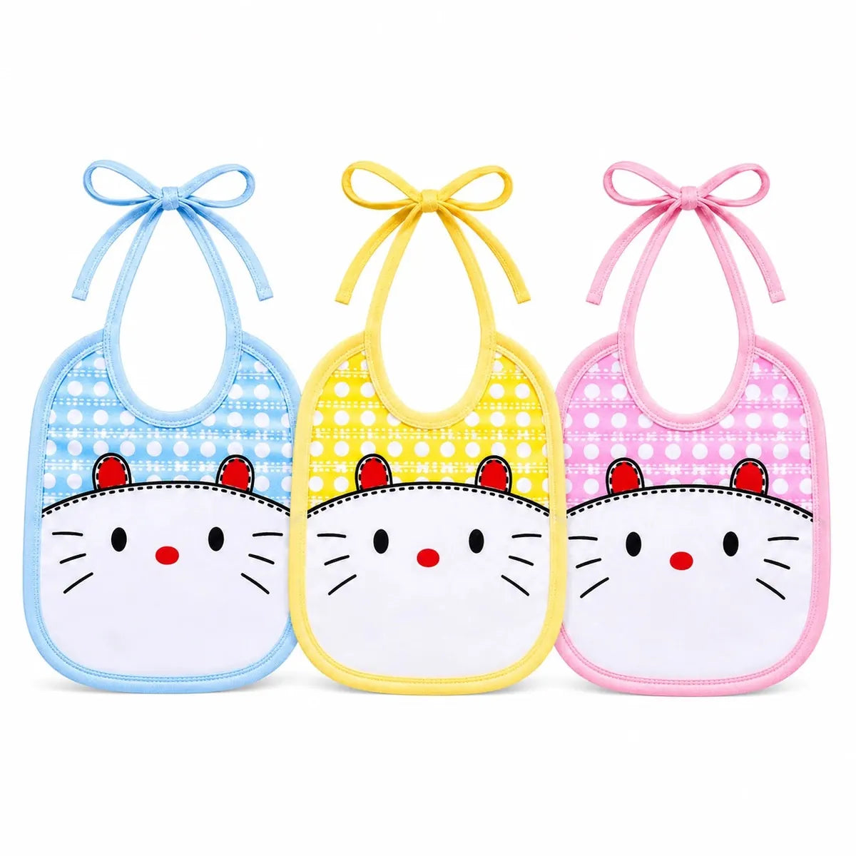 Pack of 3 Baby Bibs Cute Cat Design in Pakistan