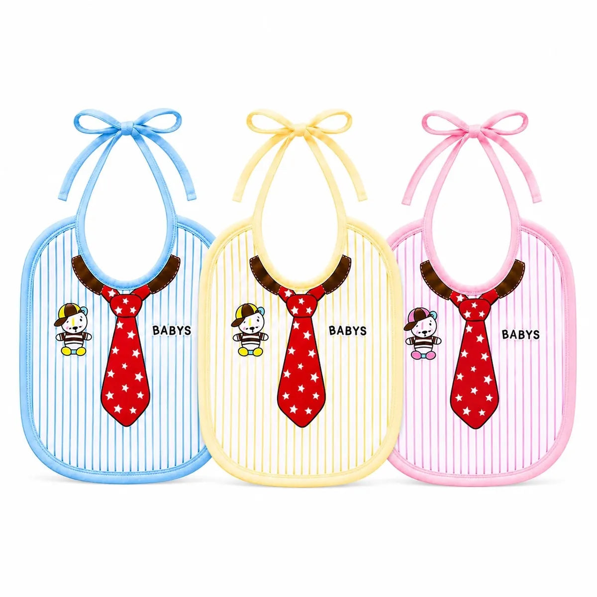 Pack of 3 Baby Bibs with Tie Design in Pakistan