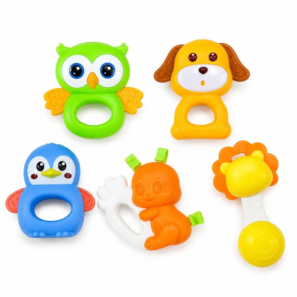 Colorful animal baby rattle and teether toys set in Pakistan