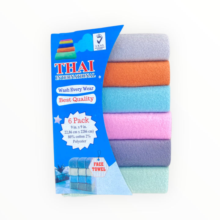 Set of 6 soft and gentle wash cloths, perfect for baby care and sensitive skin.