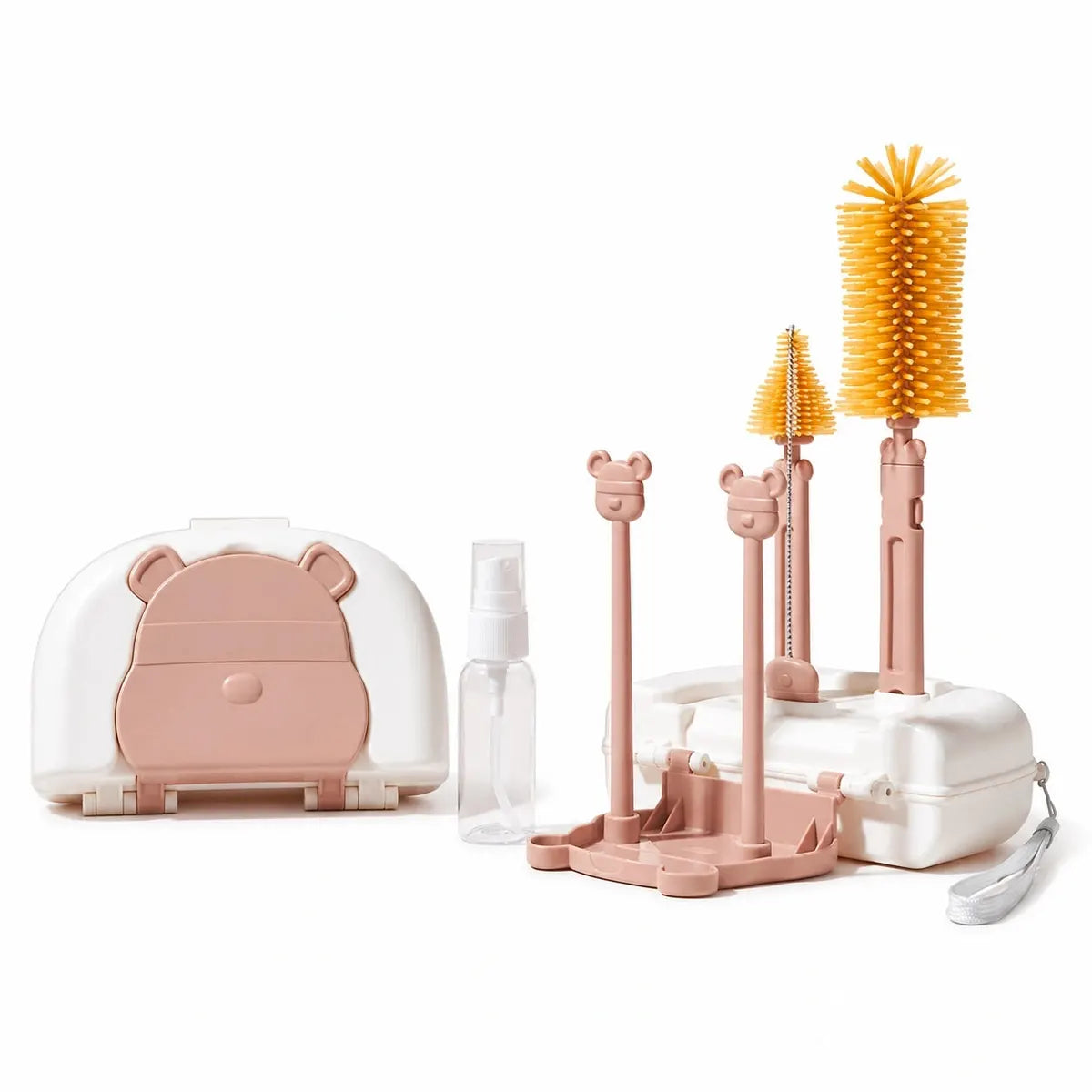 Baby Bottle Cleaning Brush Set Pink with Storage Case in Pakistan