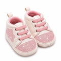 Pink glitter baby girl shoes with soft sole in Pakistan