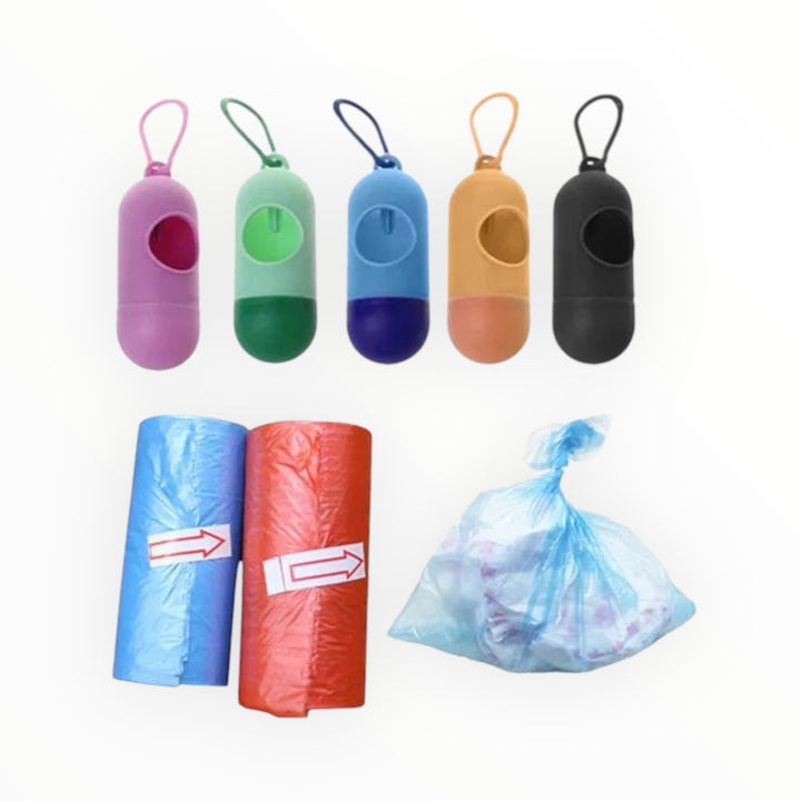 Compact baby waste bag dispenser with 2 refills for easy diaper disposal. Perfect for travel and daily use, keeping diaper changes mess-free and hygienic.