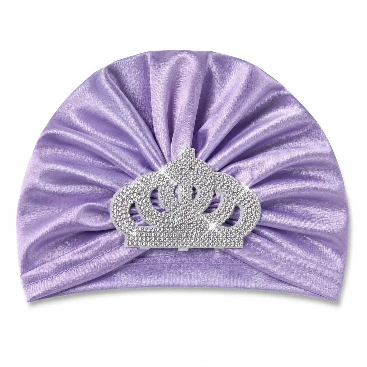 Baby Girl Lavender Turban Cap with Sparkling Crown