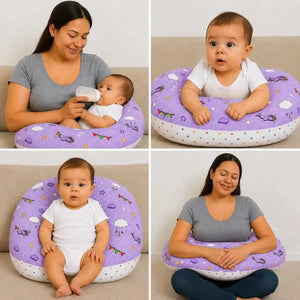 Baby nursing and feeding pillow purple cloud print