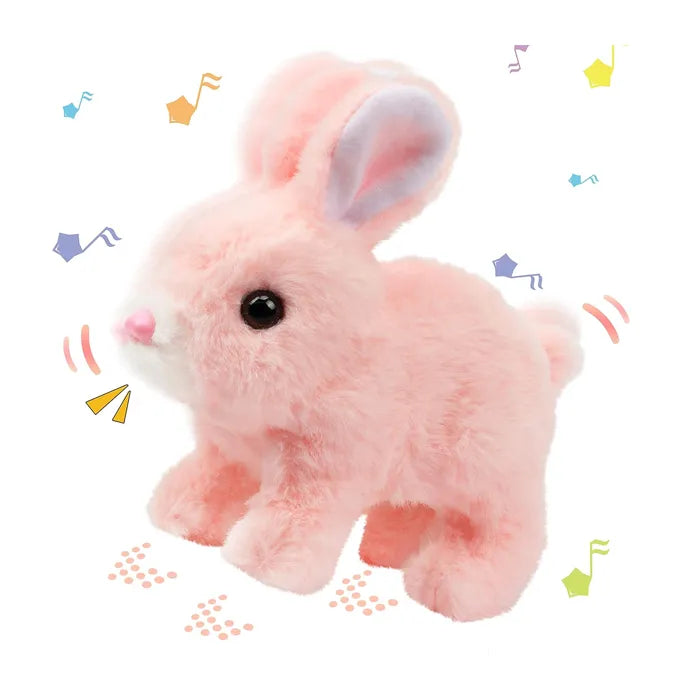 Adorable rabbit walking toy with sounds, perfect for kids. Soft, interactive, and fun for imaginative play. Ideal for toddlers and young children.