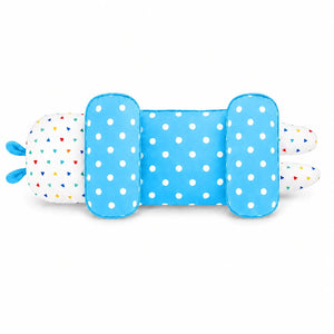 Sky blue polka dot adjustable baby head shape pillow