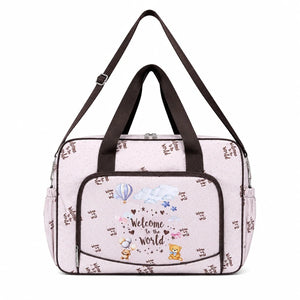 Brown Welcome to the World Baby Diaper Bag