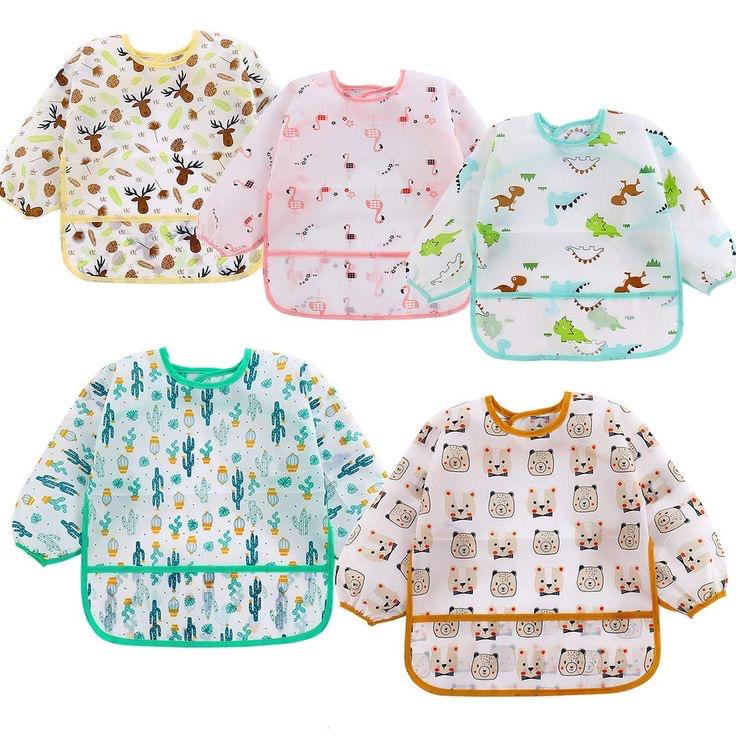 Long Sleeve Bib, Waterproof Toddler Bibs, 0-24 Months - 1 Pcs