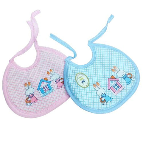 Baby Bibs – Pack of 2, Cotton Fabric with Plastic Backing for Mess-Free Mealtimes