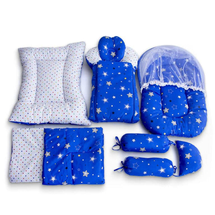 8-Piece Baby Carry Nest & Bedding Set with Mosquito Protection – Soft Cozy Newborn Sleeping Set in Pakistan