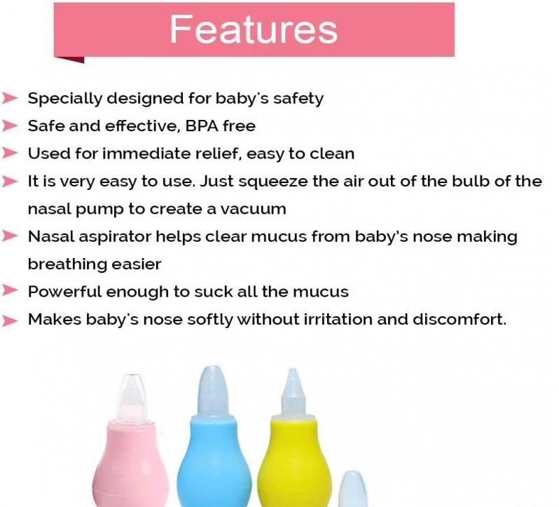 Silicone Baby Nasal Aspirator / Nose Cleaner