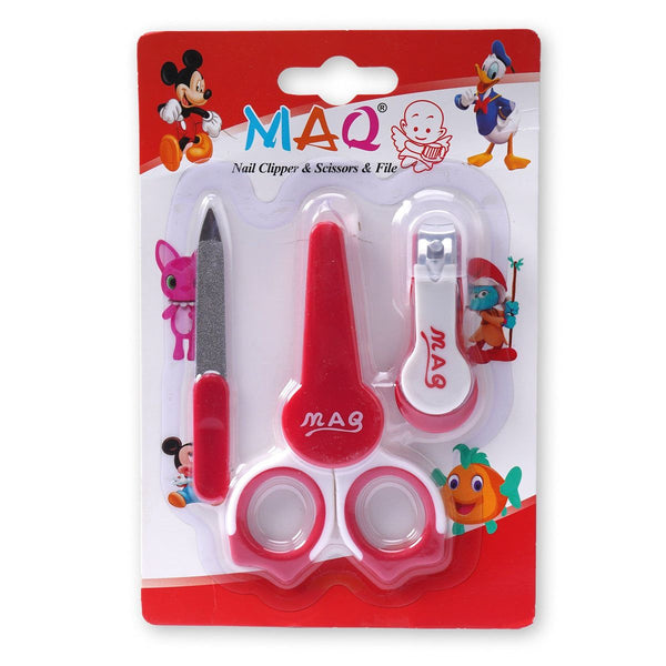 Baby grooming set including nail cutter, scissor, and clipper. Designed for safe and precise trimming for newborns and infants.