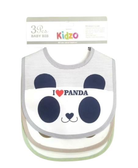 Soft and absorbent 100% cotton baby bib set (pack of 3) for mess-free feeding.