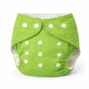 Green Polka Dot Baby Adjustable Button Diaper Panty with Soft Reusable Pocket Design