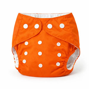 Orange Polka Dot Baby Adjustable Button Diaper Panty with Inner Pocket for Liner or Towel Insert