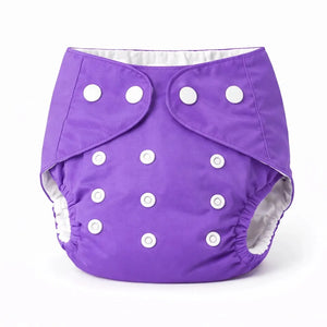 Purple Polka Dot Reusable Baby Button Diaper Panty with Adjustable Fit for 0 to 24 Months