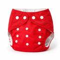 Red Polka Dot Baby Adjustable Button Diaper Panty with Reusable Pocket Design for 0 to 24 Months