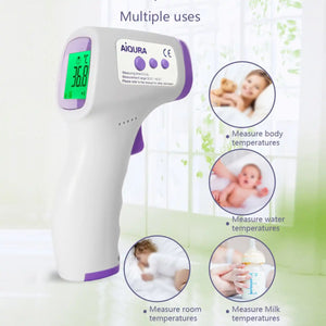 Digital infrared non-contact forehead thermometer color and product views