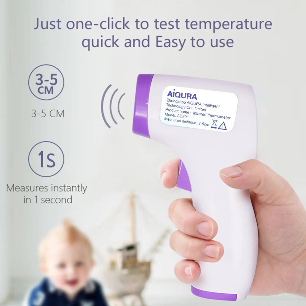 Infrared thermometer for body, room, bottle and water temperature checks