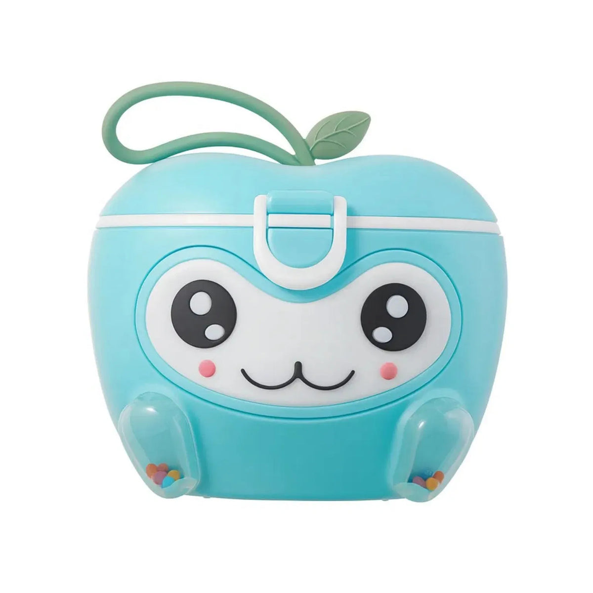 Blue apple-shape baby milk powder container for travel and daily formula storage