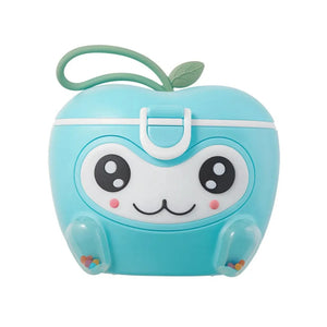 Blue apple-shape baby milk powder container for travel and daily formula storage