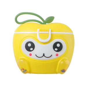 Yellow apple-shape baby milk powder container with secure lid