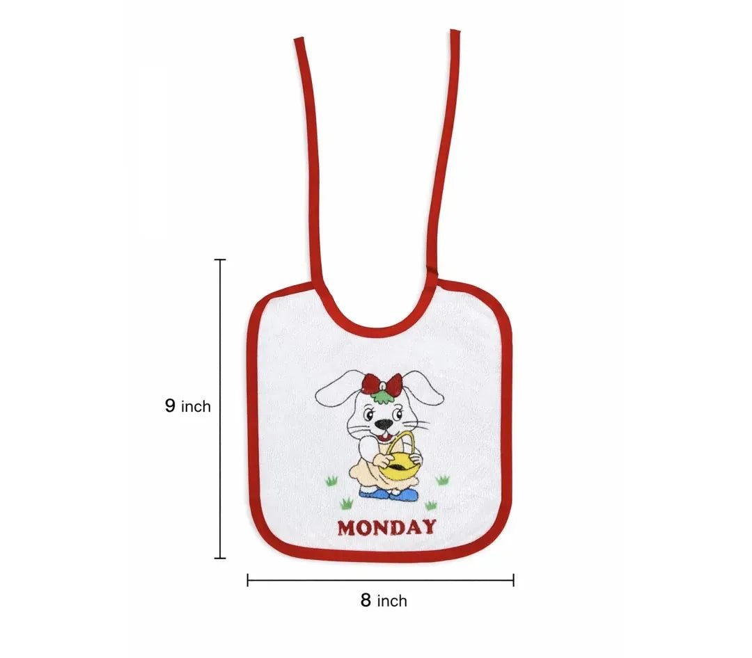 Waterproof Baby Bib with Soft Cotton Front and Tie Up Design for Newborn Feeding and Drool Protection