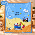 Double Ply Large Size Construction Truck Baby Blanket 50 × 40 Inches