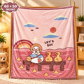Double Ply Large Size Pink Duck Baby Blanket 60 × 50 Inches