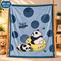 Double Ply Large Size Panda Baby Blanket Blue 58 × 45 Inches