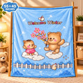 Double Ply Large Size Blue Teddy Bear Baby Blanket 55 × 45 Inches