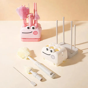 Complete 5 in 1 Baby Bottle Cleaning Kit with Bottle Brush Pacifier Brush Straw Cleaner and Drying Rods