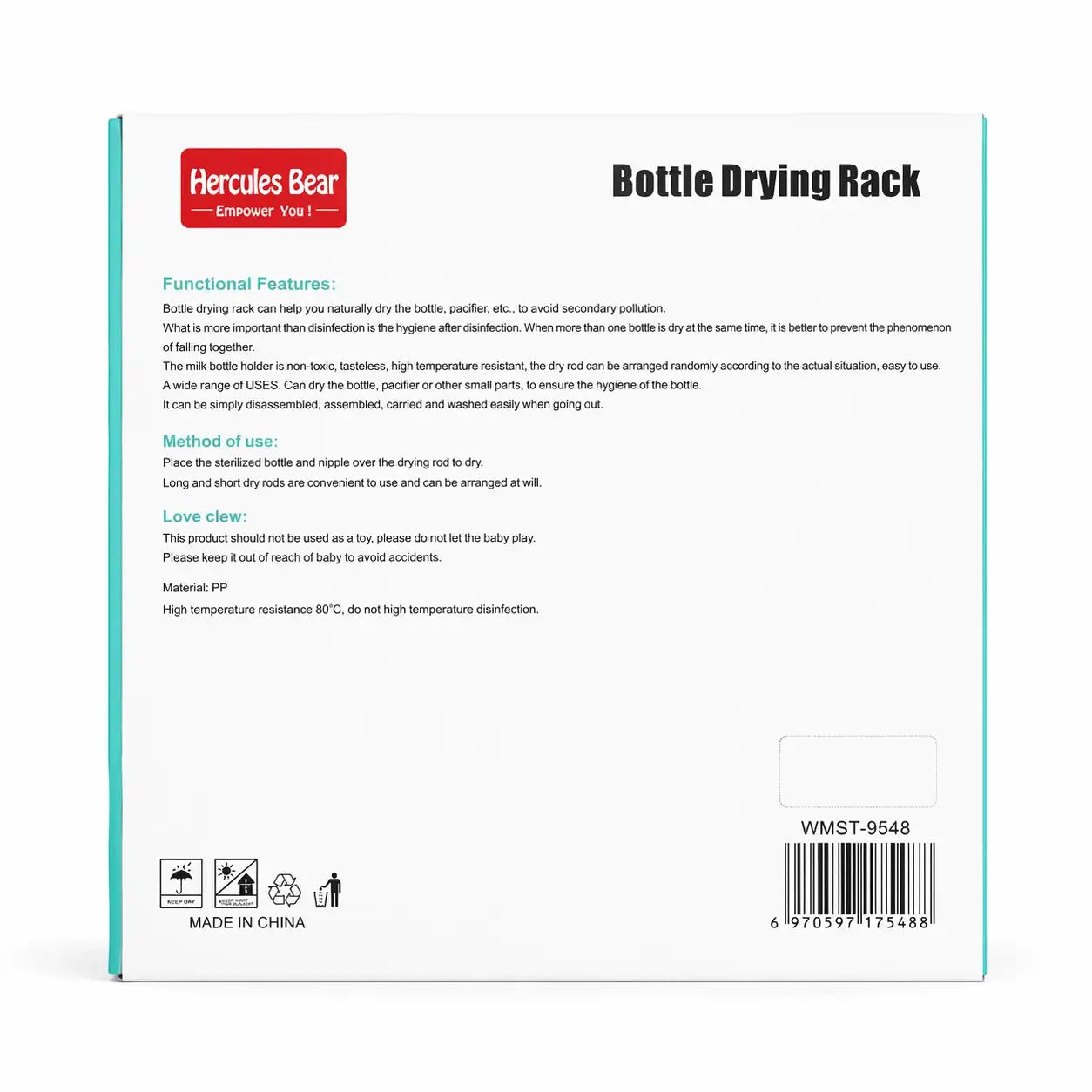 Baby Bottle Drying Rack Product Information with BPA Free Portable and Space Saving Design